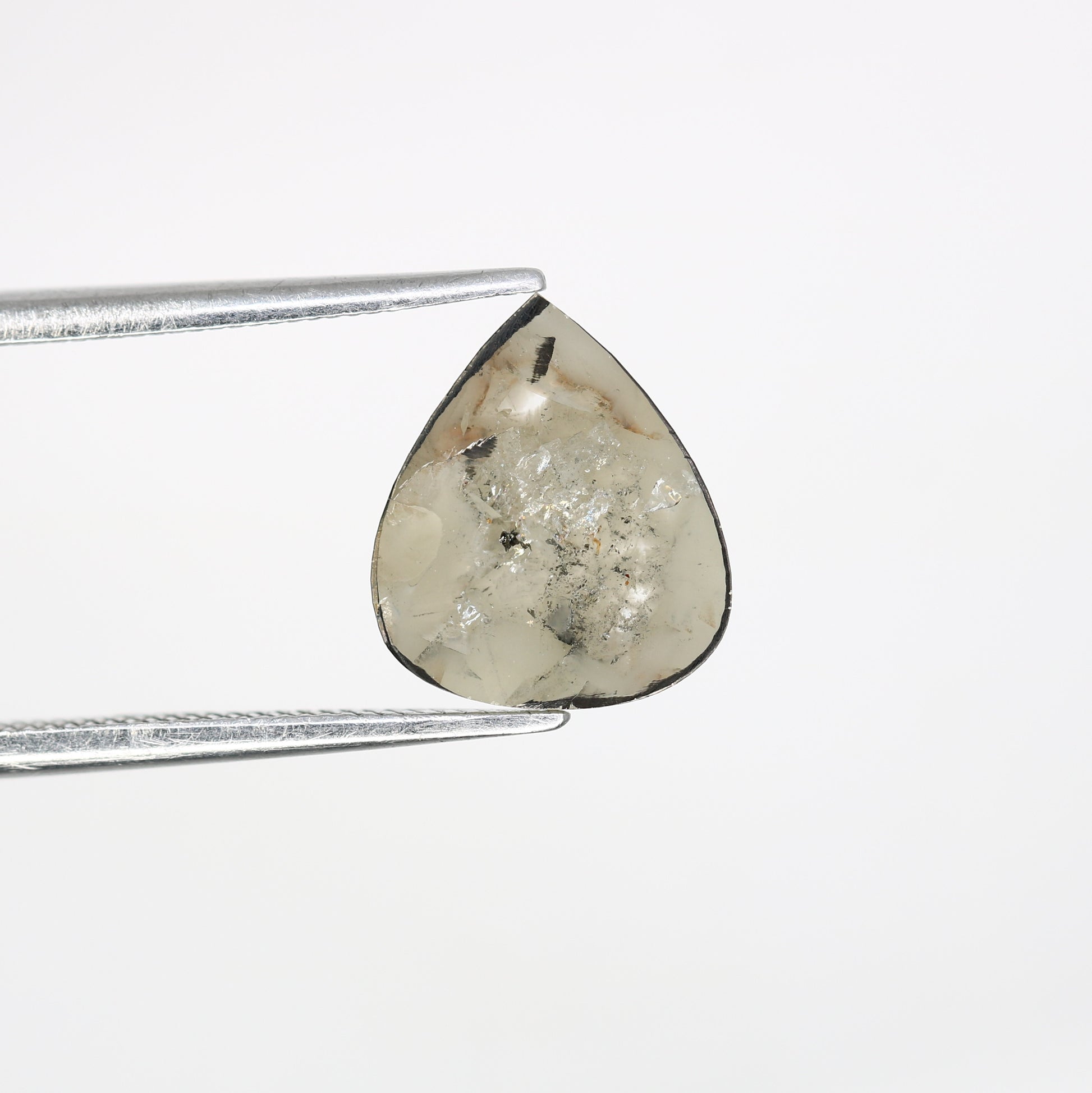 1.62 CT Polished Pear Shaped Natural Loose Grey Natural Diamond For Wedding Ring - JayKrishna Diamond