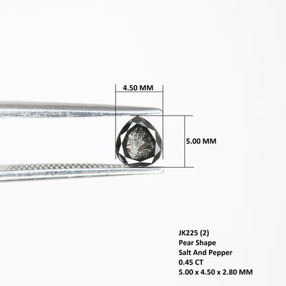 0.45 Carat 5 MM Loose Natural Salt and Pepper Pear Cut Diamond for Promise Ring and Custom Fine Jewelry Design - JayKrishna Diamond