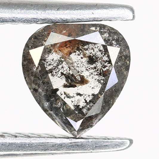 Unique 0.41 CT Salt & Pepper Heart Cut Diamond | Perfect for Galaxy Rings - JayKrishna Diamond