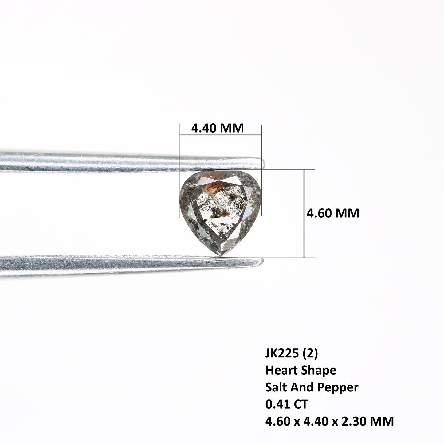 Unique 0.41 CT Salt & Pepper Heart Cut Diamond | Perfect for Galaxy Rings - JayKrishna Diamond