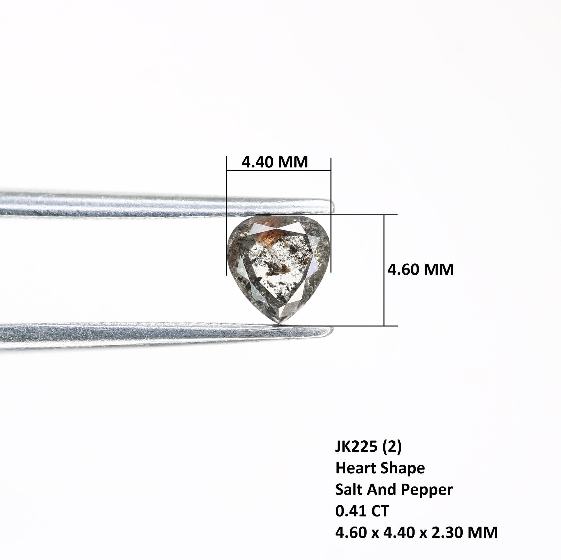 Unique 0.41 CT Salt & Pepper Heart Cut Diamond | Perfect for Galaxy Rings - JayKrishna Diamond