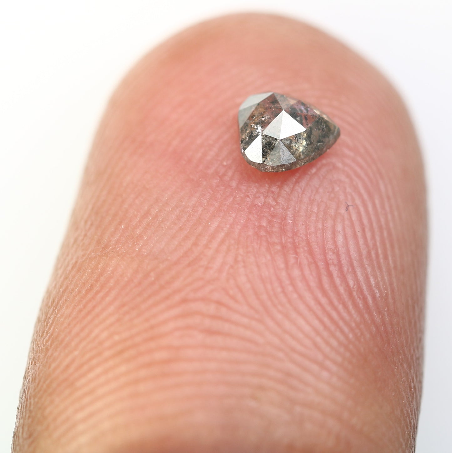 Unique 0.41 CT Salt & Pepper Heart Cut Diamond | Perfect for Galaxy Rings - JayKrishna Diamond