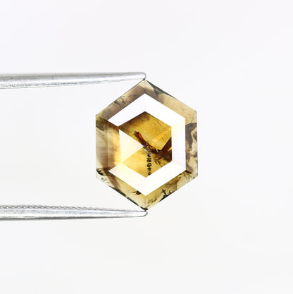 1.95 Carat Natural Brown Hexagon Shaped 12.00 MM Diamond For Proposal Ring - JayKrishna Diamond