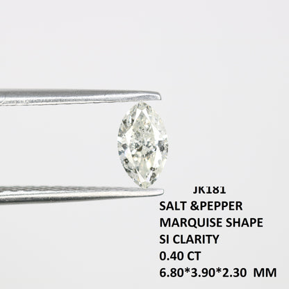 Unique 0.40 CT Marquise Cut Salt & Pepper Diamond | Perfect for Engagement Rings - JayKrishna Diamond