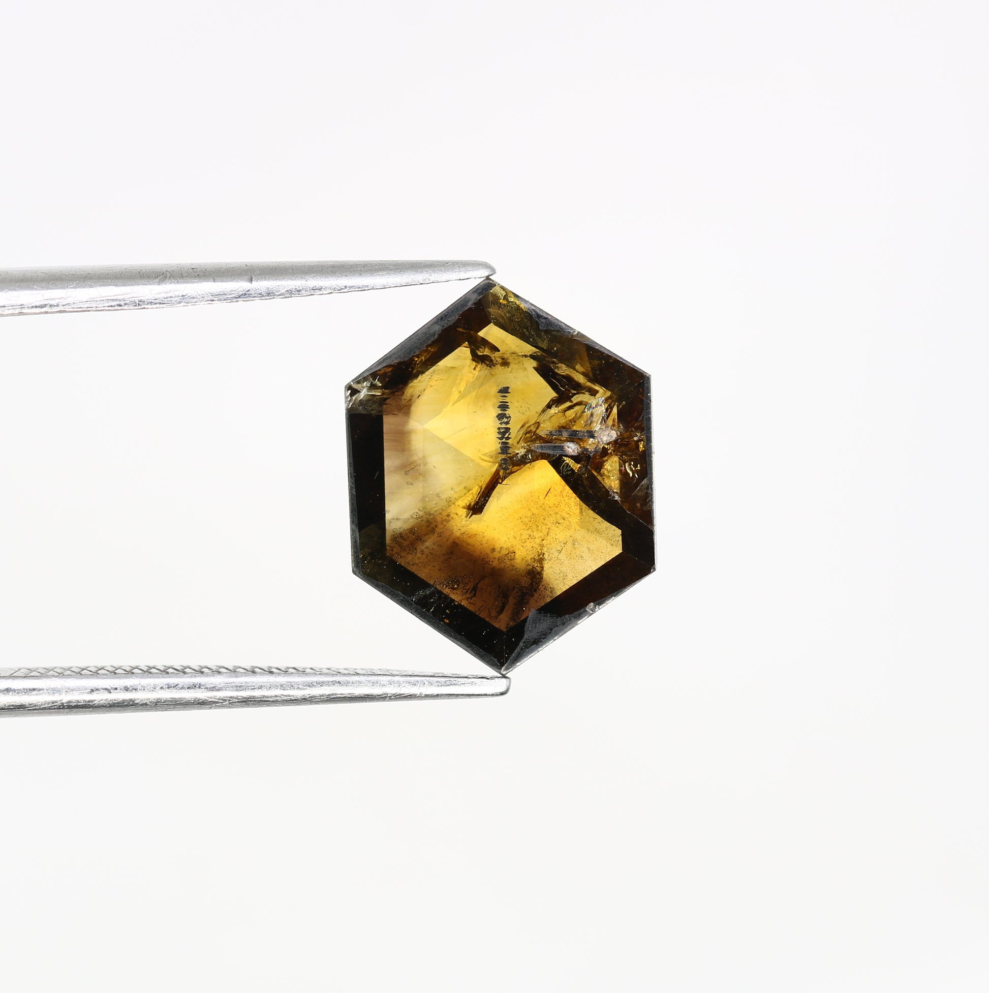 1.95 Carat Natural Brown Hexagon Shaped 12.00 MM Diamond For Proposal Ring - JayKrishna Diamond