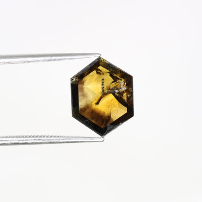 1.95 Carat Natural Brown Hexagon Shaped 12.00 MM Diamond For Proposal Ring - JayKrishna Diamond