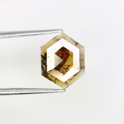 1.88 Carat 12.00 MM Hexagon Shaped Natural Brown Diamond For Promise Ring - JayKrishna Diamond