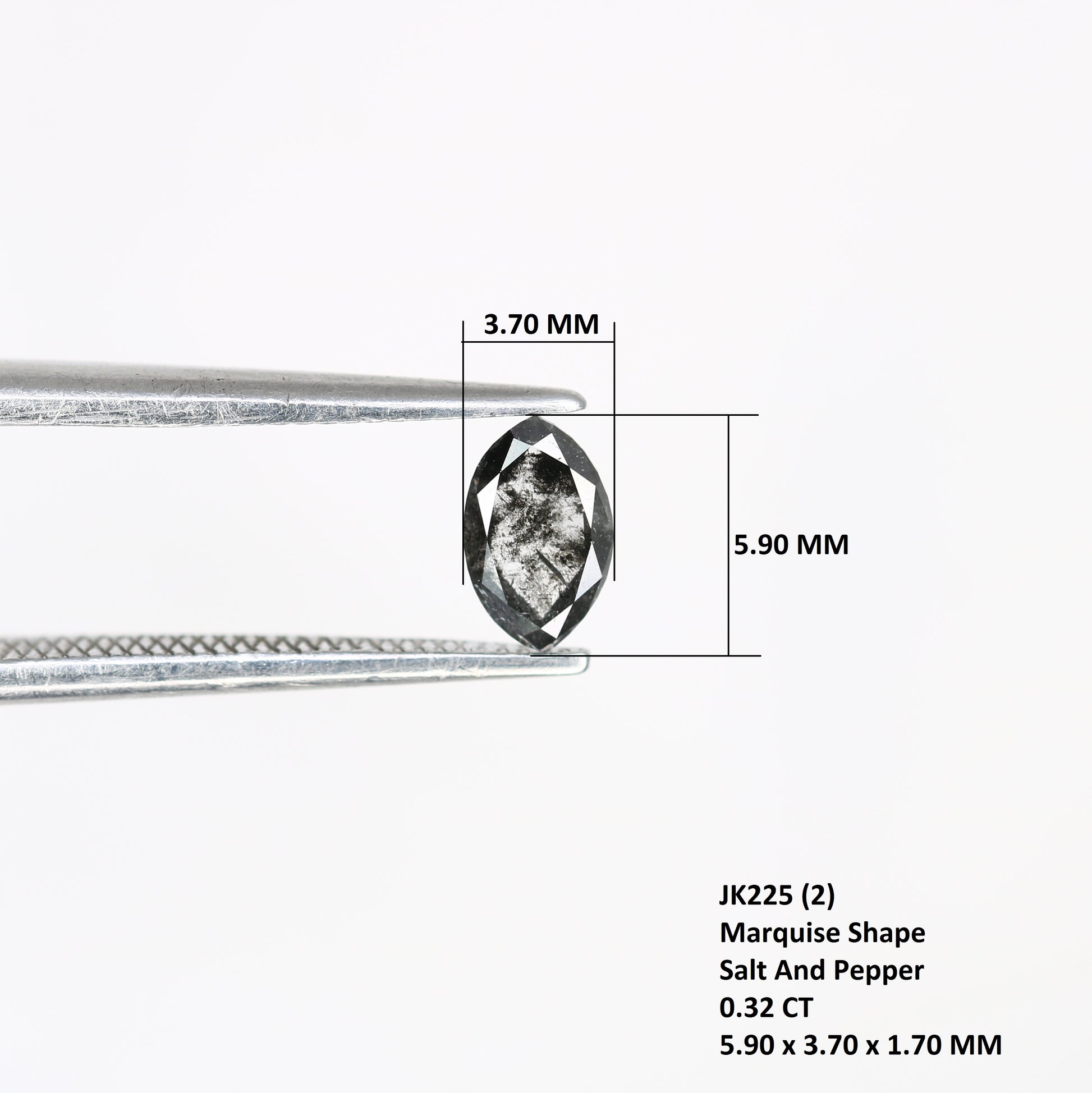 0.32 Carat Loose Marquise Cut Salt and Pepper Diamond – Perfect for Galaxy Rings | Unique Marquise Shape Salt and Pepper Diamond - JayKrishna Diamond