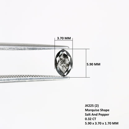 0.32 Carat Loose Marquise Cut Salt and Pepper Diamond – Perfect for Galaxy Rings | Unique Marquise Shape Salt and Pepper Diamond - JayKrishna Diamond