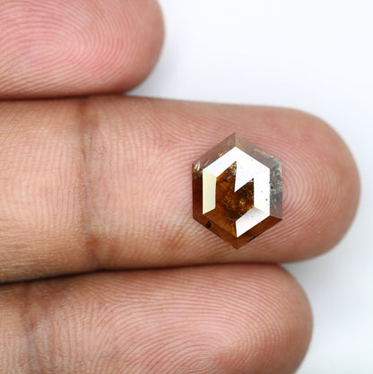 1.88 Carat 12.00 MM Hexagon Shaped Natural Brown Diamond For Promise Ring - JayKrishna Diamond