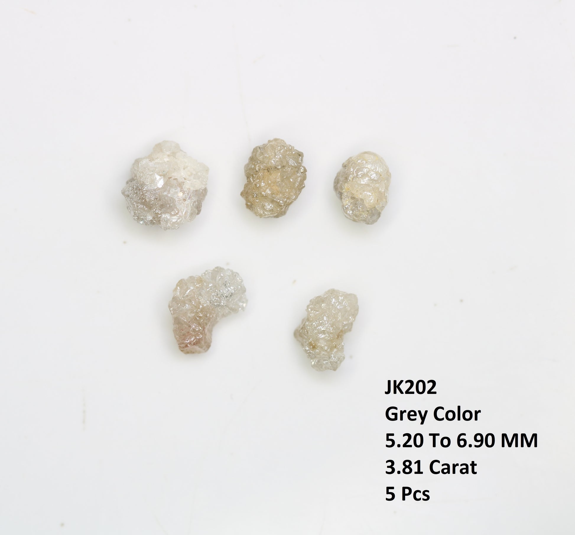 3.81 CT Irregular Cut Grey Rough Diamond For Engagement Ring - JayKrishna Diamond