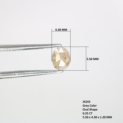 0.25 CT Oval Cut 5.50 MM Loose Grey Natural Diamond – Ideal for Engagement Rings | Elegant Grey Diamond Jewelry - JayKrishna Diamond