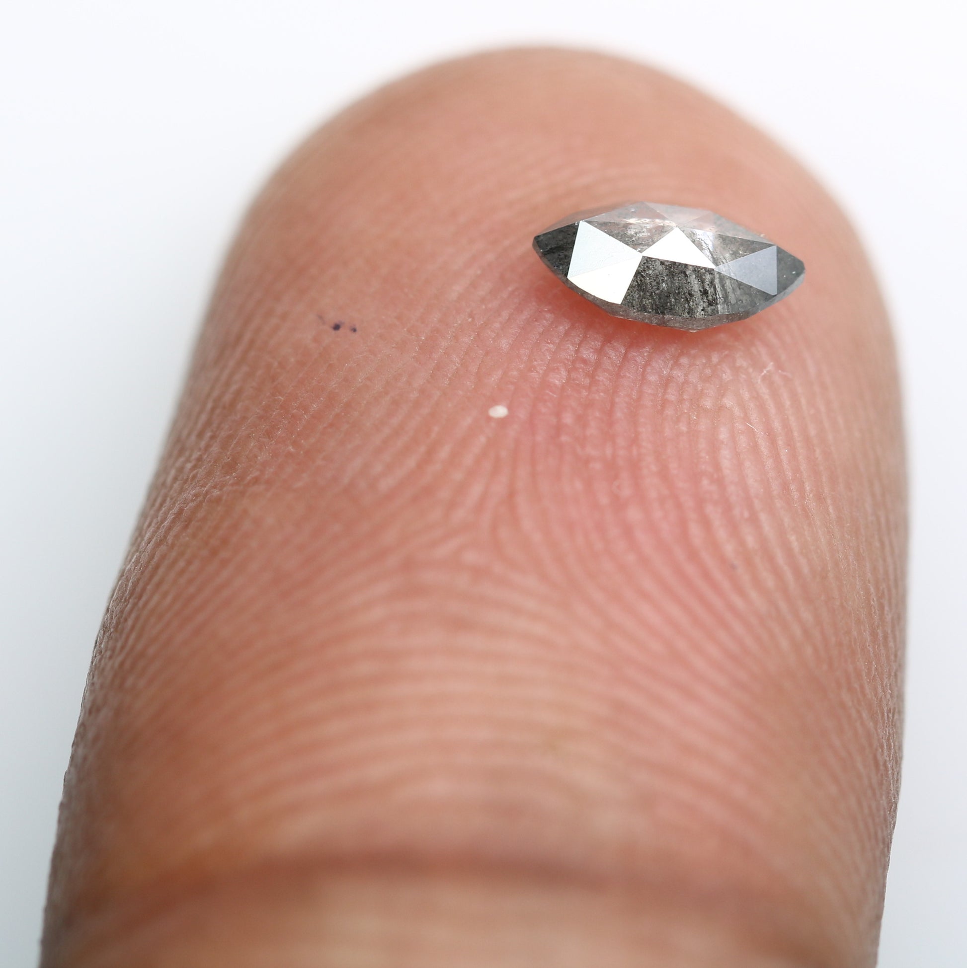 0.34 Carat 6MM Marquise Salt and Pepper Diamond for Custom Engagement Rings, Unique Fine Jewelry, Rustic Wedding Rings - JayKrishna Diamond
