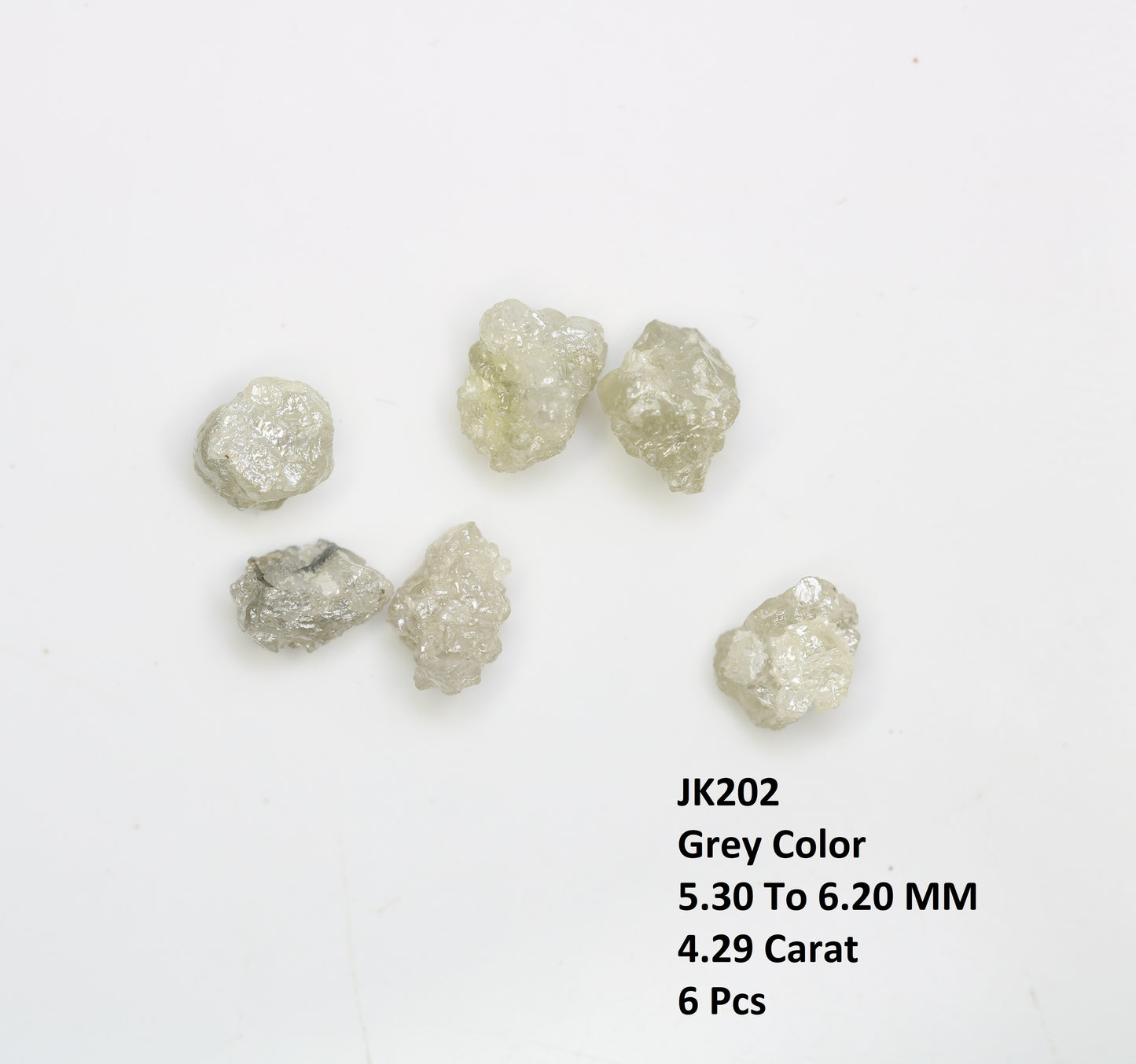4.29 CT Rough Irregular Cut Grey Diamond For Engagement Ring - JayKrishna Diamond