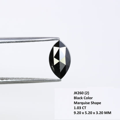 1.03 CT Marquise Shape Loose Natural Black Diamond For Engagement Ring - JayKrishna Diamond