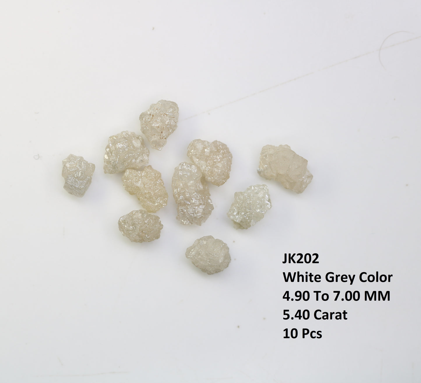 5.40 CT Rough Uncut White Grey Diamond For Engagement Ring - JayKrishna Diamond