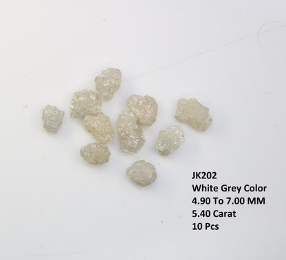 5.40 CT Rough Uncut White Grey Diamond For Engagement Ring - JayKrishna Diamond