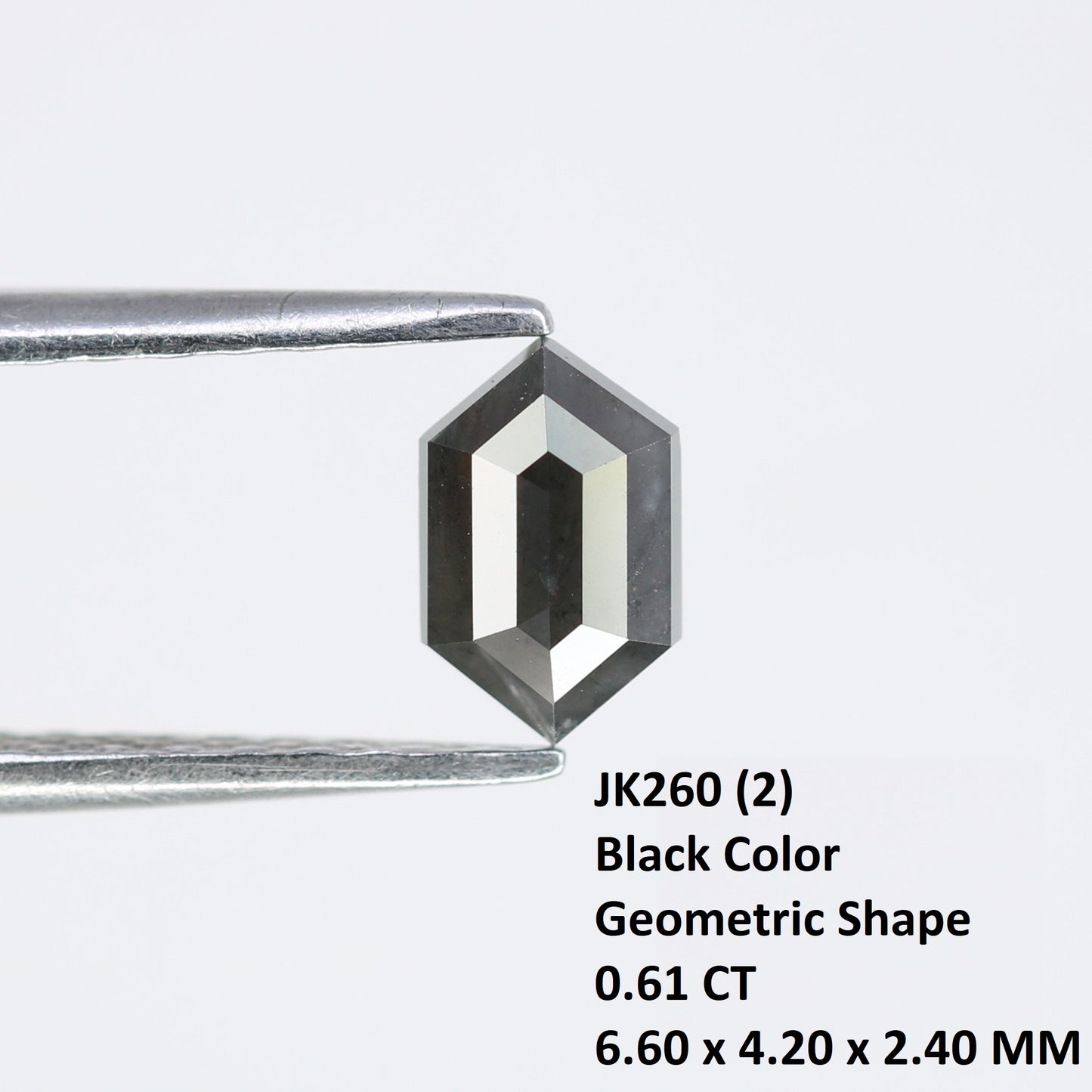 0.61 CT Elongated Hexagon Cut Black Diamond for a Unique Engagement Ring: Stylish Gemstone Jewelry Choice - JayKrishna Diamond