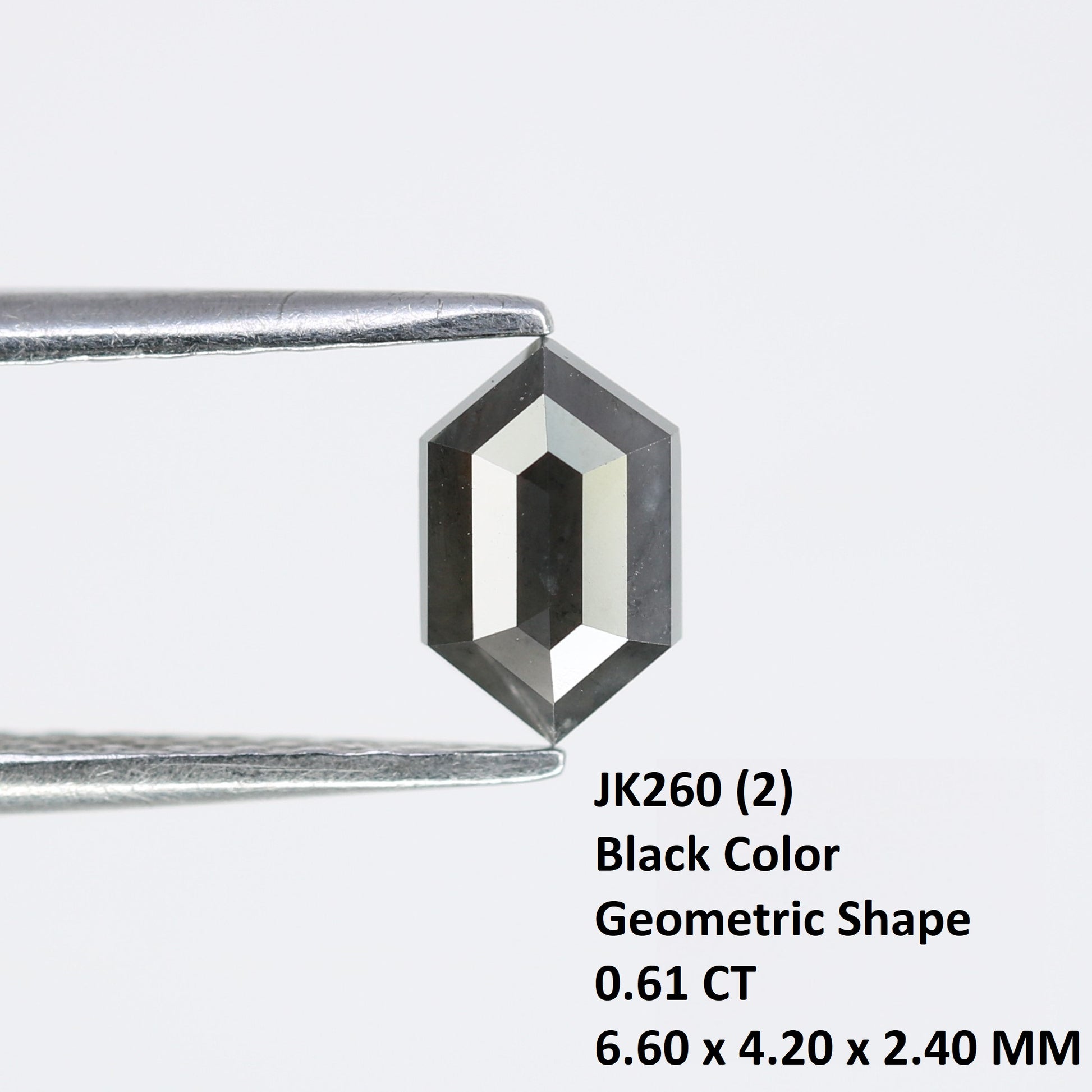 0.61 CT Elongated Hexagon Cut Black Diamond for a Unique Engagement Ring: Stylish Gemstone Jewelry Choice - JayKrishna Diamond
