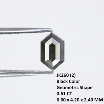 0.61 CT Elongated Hexagon Cut Black Diamond for a Unique Engagement Ring: Stylish Gemstone Jewelry Choice - JayKrishna Diamond