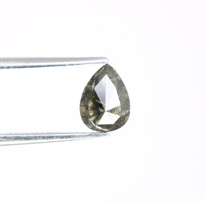 0.96 Carat Loose Pear Cut Salt And Pepper 6.90 MM Diamond For Promise Ring - JayKrishna Diamond