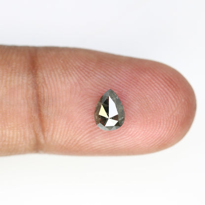 0.96 Carat Loose Pear Cut Salt And Pepper 6.90 MM Diamond For Promise Ring - JayKrishna Diamond