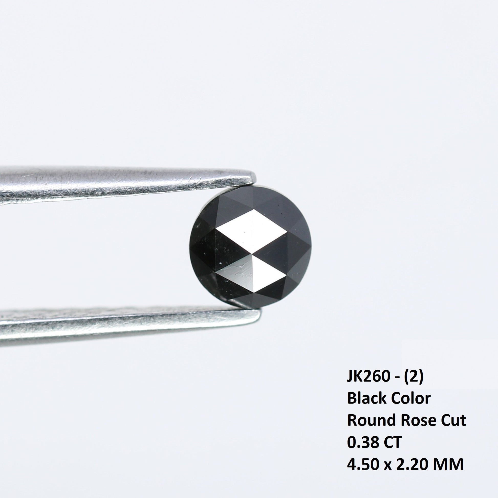 0.38 CT Natural Black Round Rose Cut Diamond | Gemstone for Custom Wedding Rings, Unique & Elegant Fine Jewelry - JayKrishna Diamond