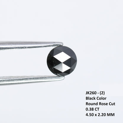 0.38 CT Natural Black Round Rose Cut Diamond | Gemstone for Custom Wedding Rings, Unique & Elegant Fine Jewelry - JayKrishna Diamond