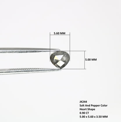 0.90 Carat Heart Shape Salt And Pepper Loose 5.00 MM Diamond For Galaxy Ring - JayKrishna Diamond