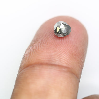 0.90 Carat Heart Shape Salt And Pepper Loose 5.00 MM Diamond For Galaxy Ring - JayKrishna Diamond