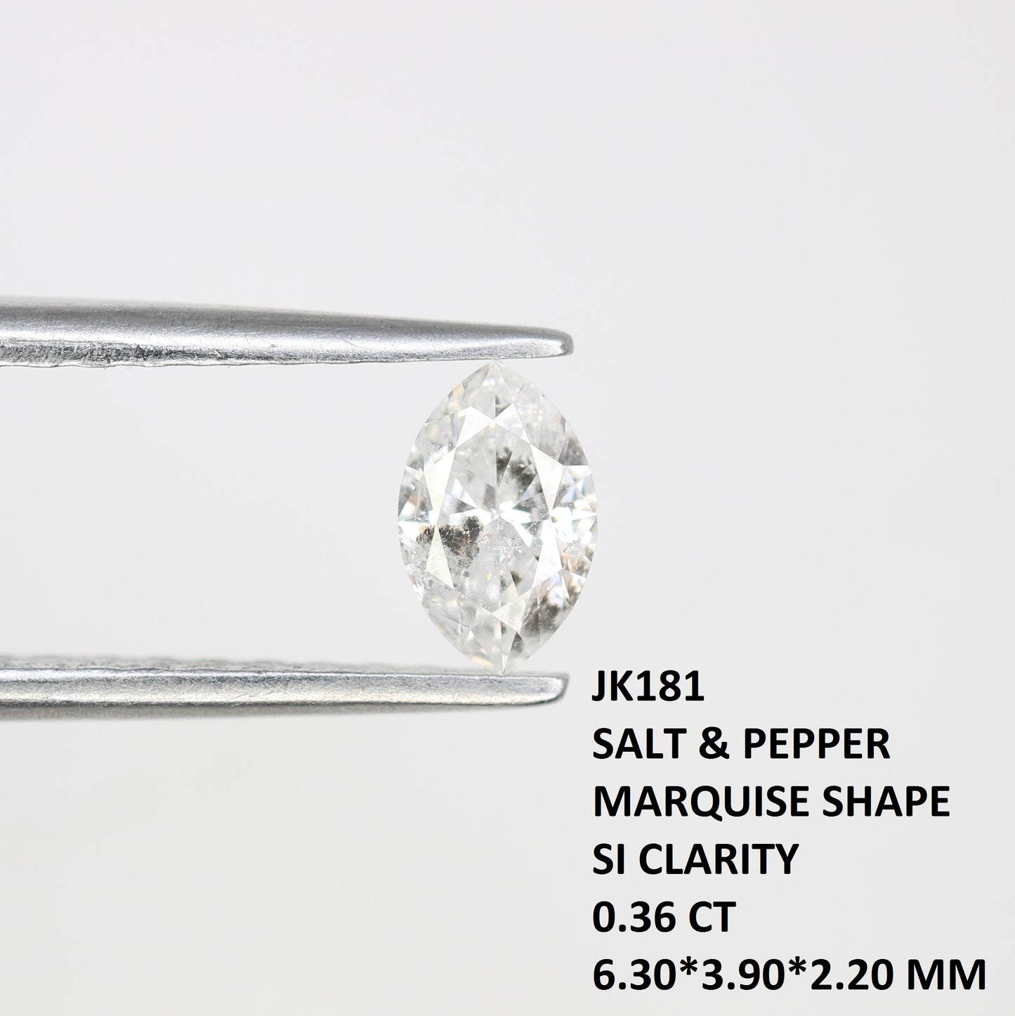 Unique 0.36 CT Marquise Cut Salt & Pepper Diamond | Perfect for Engagement Rings - JayKrishna Diamond