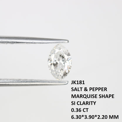 Unique 0.36 CT Marquise Cut Salt & Pepper Diamond | Perfect for Engagement Rings - JayKrishna Diamond