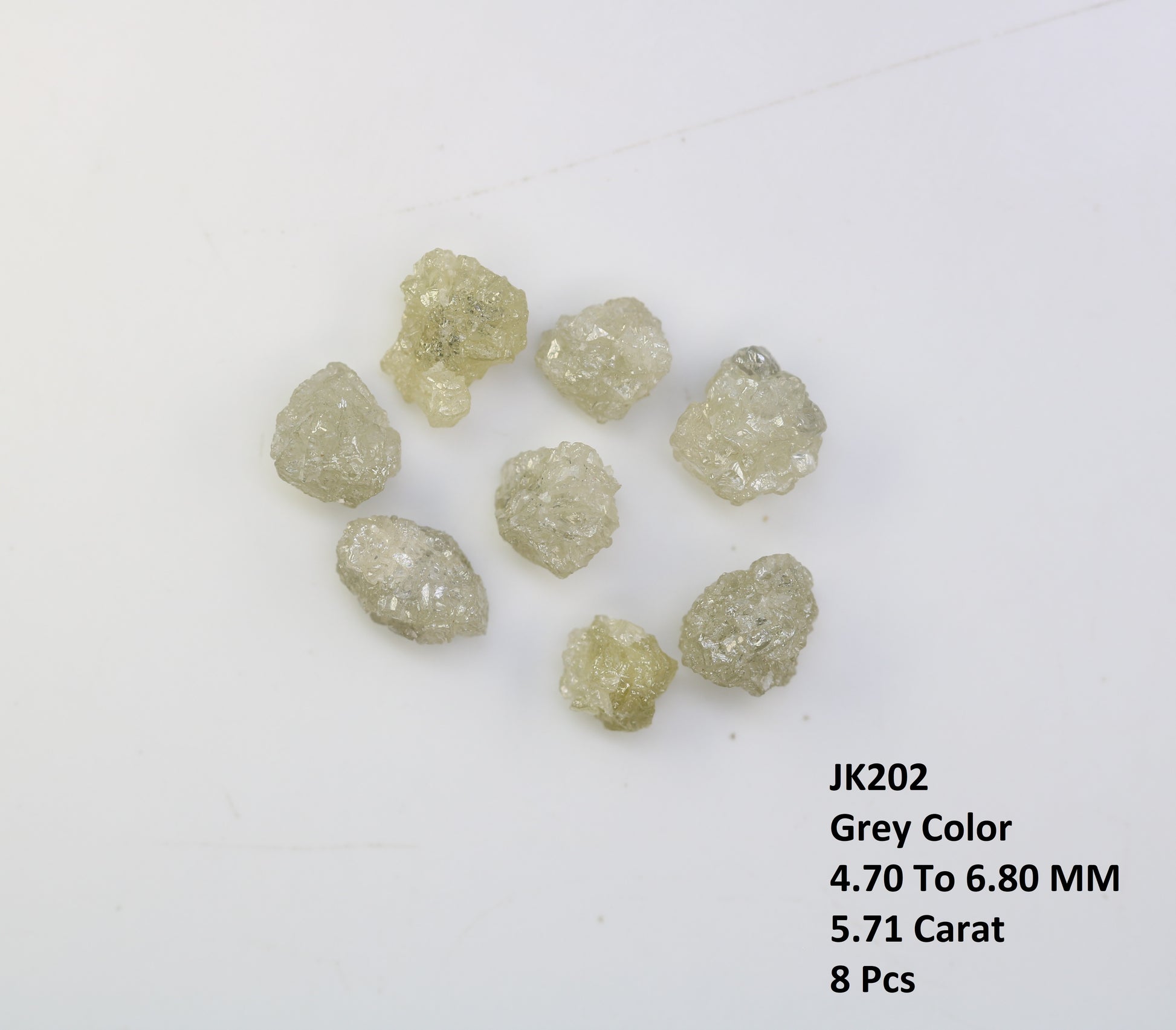 5.71 CT Grey  Rough Irregular Cut Diamond For Engagement Ring - JayKrishna Diamond