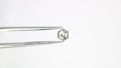 0.41 Carat Hexagon Shape Salt And Pepper 4.80 MM Diamond For Designer Ring