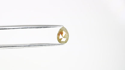 0.65 Carat Natural Green Rustic Pear Shape Diamond (7.40 MM) for Wedding Ring - Unique Gemstone for Custom Bridal Jewelry