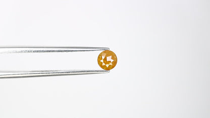 0.42 CT Orange Fancy Round Rose Cut Loose Diamond 4.50 MM for Engagement Ring and Artisan Jewelry Design