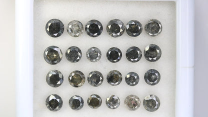 Loose Round Brilliant Cut Salt And Pepper Diamond For Engagement Ring